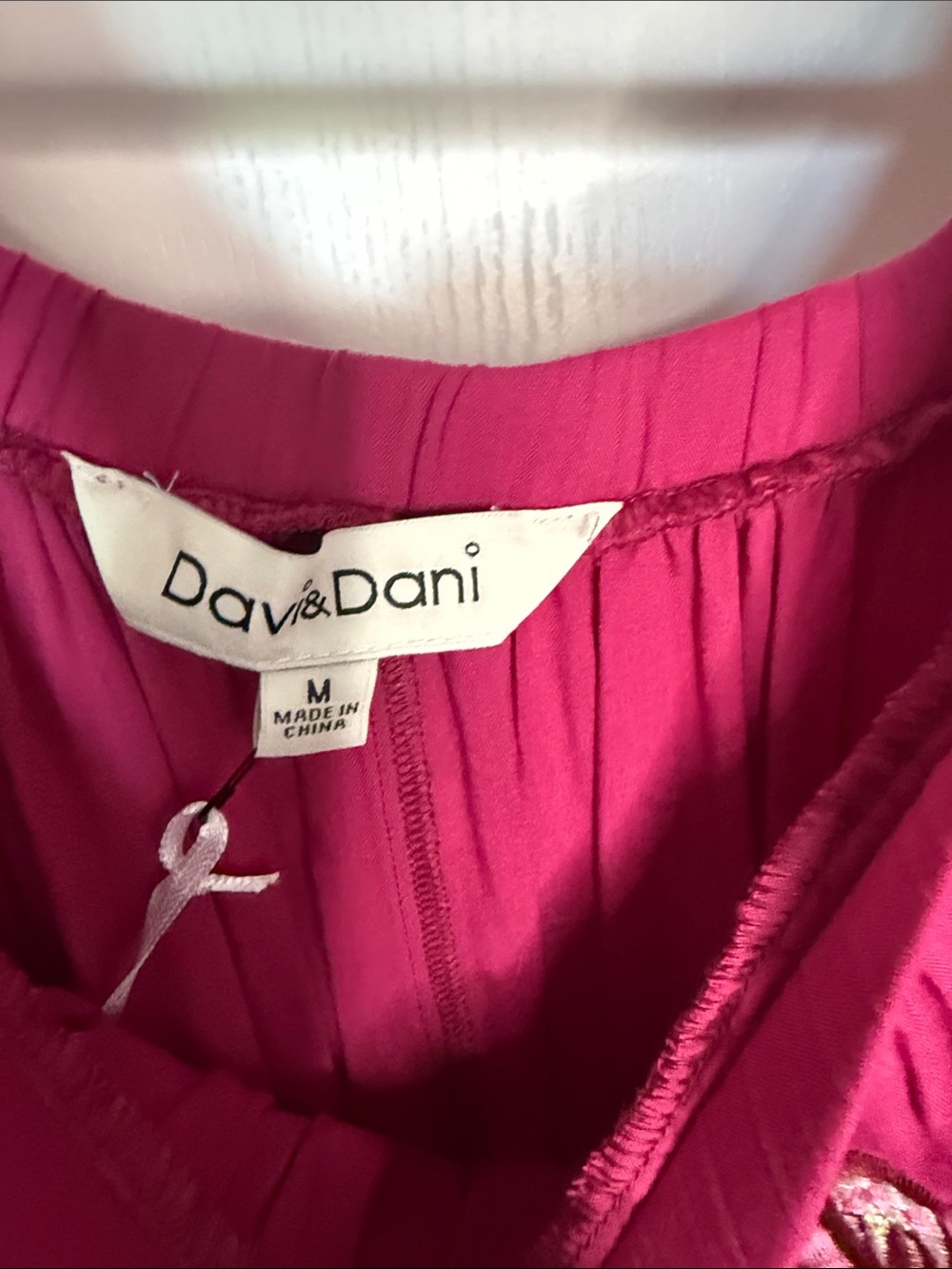 DAVI & DANI Fuchsia Maxi Dress with Multicolor Floral Embroidery - Picture 3 of 6